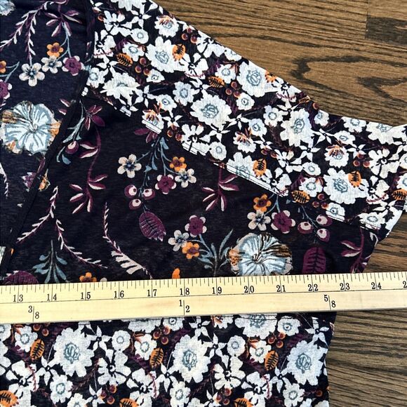 Free People Size S Isabelle Floral Print Long Sleeve Tunic Flowy Boho Semi Sheer - Picture 11 of 11